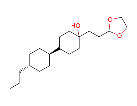 trans-4-[2-(1,3)dioxolan-2-yl-ethyl]-4'-propyl-dicyclohexyl-4-ol