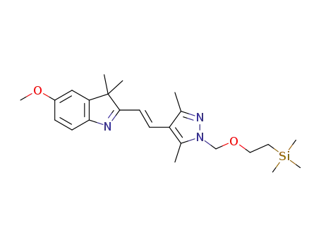 (E)-2-(2-(3,5-dimethyl-1-((2-(trimethylsilyl)ethoxy)methyl)-1H-pyrazol-4-yl)vinyl)-5-methoxy-3,3-dimethyl-3H-indole