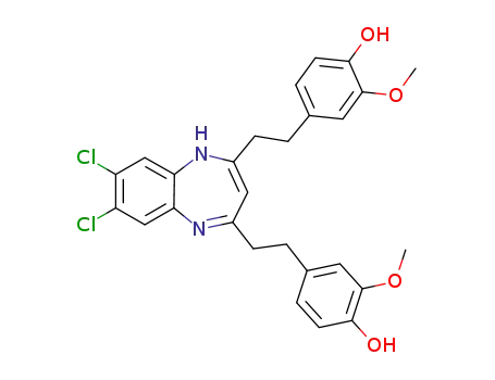 4,4’-((7,8-dichloro-3H-benzo[b]-[1,4]-diazepine-2,4-diyl)bis(ethane-2,1-diyl))bis-(2-methoxyphenol)