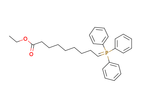 Molecular Structure of 135924-65-1 (Nonanoic acid, 9-(triphenylphosphoranylidene)-, ethyl ester)