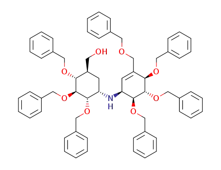 ((1R,2R,3S,4S,5S)-2,3,4-tris(benzyloxy)-5-(((1S,4R,5S,6S)-4,5,6-tris(benzyloxy)-3-((benzyloxy)methyl)cyclohex-2-en-1-yl)amino)cyclohexyl)methanol