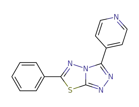 Molecular Structure of 133847-07-1 (1,2,4-Triazolo[3,4-b][1,3,4]thiadiazole, 6-phenyl-3-(4-pyridinyl)-)