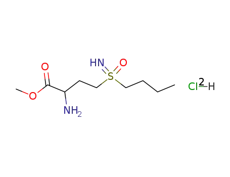 Molecular Structure of 139895-40-2 (Butanoic acid, 2-amino-4-(S-butylsulfonimidoyl)-, methyl ester,
dihydrochloride)