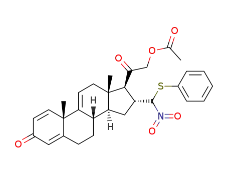 Acetic acid 2-[(8S,10S,13S,14S,16R,17S)-10,13-dimethyl-16-(nitro-phenylsulfanyl-methyl)-3-oxo-6,7,8,10,12,13,14,15,16,17-decahydro-3H-cyclopenta[a]phenanthren-17-yl]-2-oxo-ethyl ester