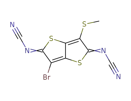 3-Brom-2,5-bis(cyanimino)-2,5-dihydro-6-(methylthio)thieno<3,2-b>thiophen