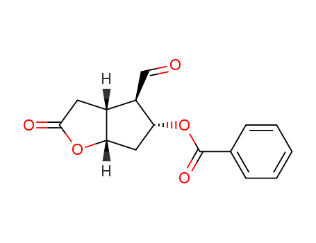 39746-01-5,(-)-Corey aldehyde benzoate,2H-Cyclopenta[b]furan-4-carboxaldehyde,5-(benzoyloxy)hexahydro-2-oxo-, [3aR-(3aa,4a,5b,6aa)]-;(1S,5R,6R,7R)-6-Formyl-7-(benzyloxy)-2-oxabicyclo[3.3.0]octan-3-one;3b-Benzoyloxy-2b-carboxaldehyde-5a-hydroxy-1a-cyclopentaneacetic acid g-lactone;PGX 5;