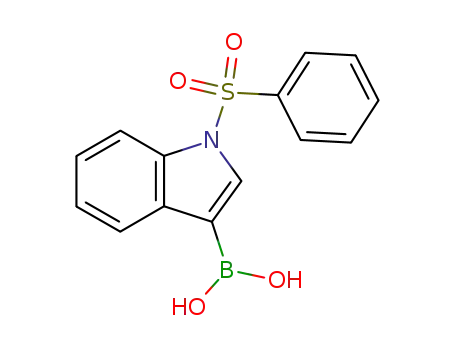 Molecular Structure of 129271-98-3 (1-(PHENYLSULFONYL)-1H-INDOL-3-YLBORONIC ACID)