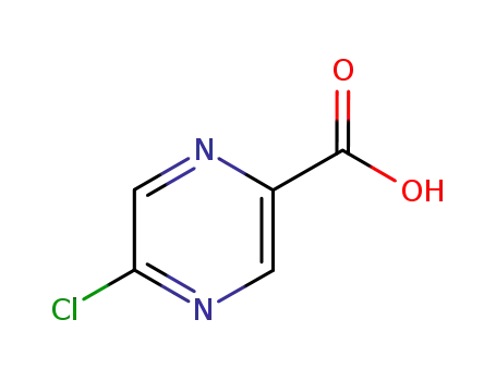 Molecular Structure of 36070-80-1 (5-CHLORO-PYRAZINE-2-CARBOXYLIC ACID)