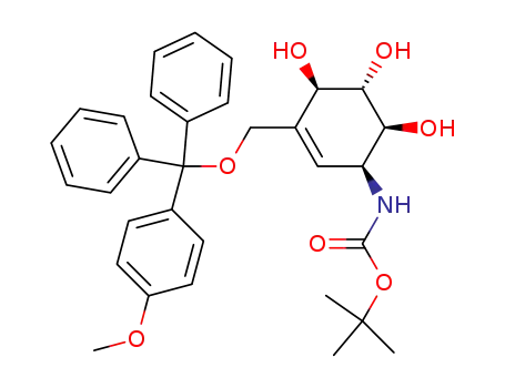 N-(tert-butyloxycarbonyl)-7-(4-monomethoxytrityl)-valienamine
