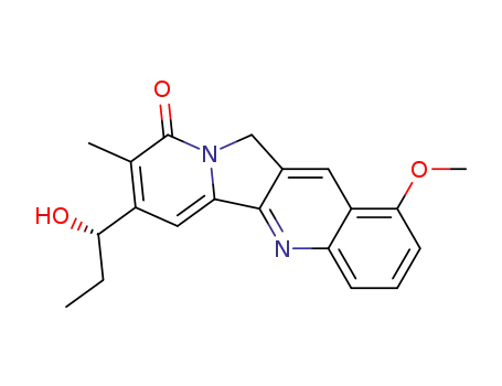Molecular Structure of 243846-86-8 (Indolizino[1,2-b]quinolin-9(11H)-one,
7-[(1S)-1-hydroxypropyl]-1-methoxy-8-methyl-)
