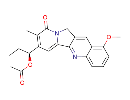 Molecular Structure of 243846-92-6 (Indolizino[1,2-b]quinolin-9(11H)-one,
7-[(1S)-1-(acetyloxy)propyl]-1-methoxy-8-methyl-)