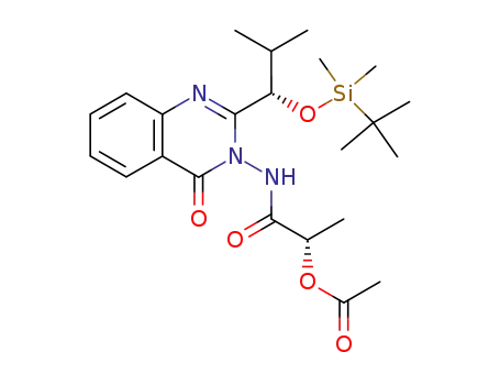 3-(S)-2-Acetoxypropanoylamino-2-[(S)-1-tert-butyldimethylsilyloxy-2-methylpropyl]quinazolin-4(3H)-one