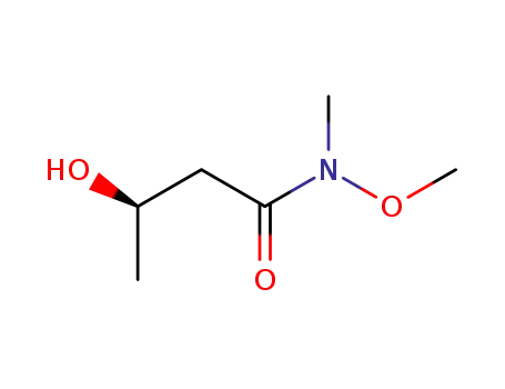 Molecular Structure of 379669-02-0 (Butanamide, 3-hydroxy-N-methoxy-N-methyl-, (3R)-)