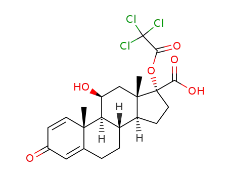 17α-trichloroacetoxy-11β-hydroxyandrosta-1,4-dien-3-one-17β-carboxylic acid