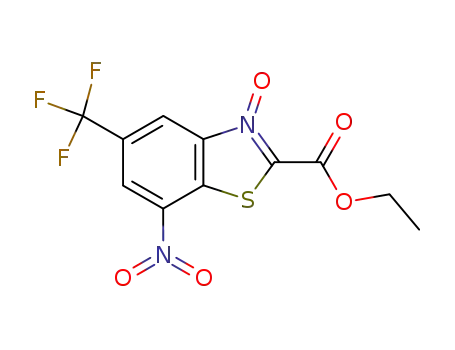 Molecular Structure of 34576-35-7 (2-Benzothiazolecarboxylic acid, 7-nitro-5-(trifluoromethyl)-, ethyl ester,
3-oxide)