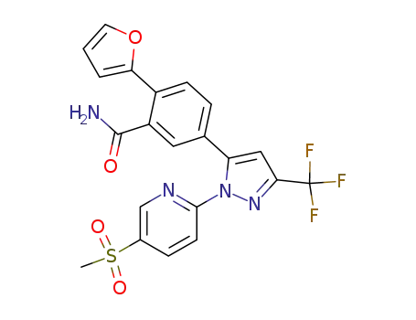 2-furan-2-yl-5-[2-(5-methanesulfonyl-pyridin-2-yl)-5-trifluoromethyl-2H-pyrazol-3-yl]-benzamide