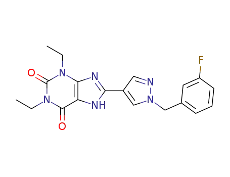 1,3-diethyl-8-{1-[(3-fluorophenyl)methyl]pyrazol-4-yl}-1,3,7-trihydropurine-2,6-dione