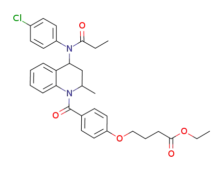 (+/-)-cis-4-(4-{4-[(4-chloro-phenyl)-propionyl-amino]-2-methyl-3,4-dihydro-2H-quinoline-1-carbonyl}-phenoxy)-butyric acid ethyl ester