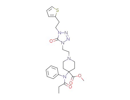 1-{2-[5-oxo-4-(2-thiophen-2-yl-ethyl)-4,5-dihydro-tetrazol-1-yl]-ethyl}-4-(N-propionyl-anilino)-piperidine-4-carboxylic acid methyl ester