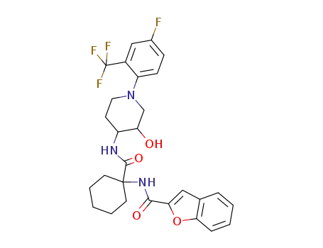 4-[N-[1-[N-(benzofuran-2-ylcarbonyl)amino]cyclohexanecarbonyl]amino]-1-(4-fluoro-2-trifluoromethylphenyl)piperidin-3-ol