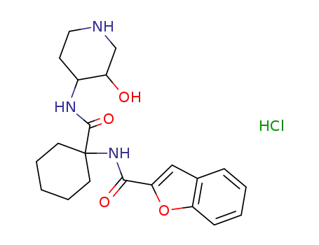 4-[N-[1-[N-(benzofuran-2-ylcarbonyl)amino]cyclohexanecarbonyl]amino]-3-piperidinol hydrochloride