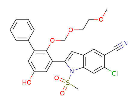 6-chloro-2-[5-hydroxy-2-(2-methoxyethoxymethoxy)biphenyl-3-yl]-1-methansulfonyl-1H-indole-5-carbonitrile