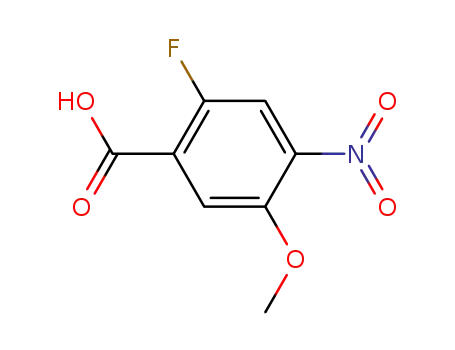 Molecular Structure of 1001345-80-7 (2-Fluoro-5-methoxy-4-nitrobenzoic acid)