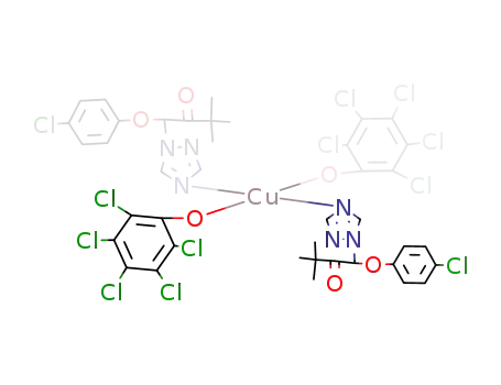 copper(II) 2,3,4,5,6-pentachlorophenolate (3,3-dimethyl-1-(1-H-1,2,4-triazolyl-1)-1-(4-chlorophenoxy)butan-2-one)