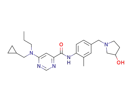 6-[(cyclopropylmethyl)(propyl)amino]-N-{4-[(3-hydroxypyrrolidin-1-yl)methyl]-2-methylphenyl}pyrimidine-4-carboxamide