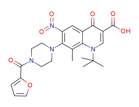 1-tert-butyl-1,4-dihydro-7-(4-(2-furoyl)piperazin-1-yl)-8-methyl-6-nitro-4-oxoquinoline-3-carboxylic acid