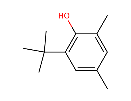 1879-09-0,2-(tert-Butyl)-4,6-dimethylphenol,6-tert-Butyl-2,4-xylenol;Phenol,2-(1,1-dimethylethyl)-4,6-dimethyl-;2,4-Xylenol,6-tert-butyl- (6CI,7CI,8CI);2,4-Dimethyl-6-tert-butylphenol;2-(1,1-Dimethylethyl)-4,6-dimethylphenol;2-Methyl-6-tert-butyl-p-cresol;6-(1,1-Dimethylethyl)-2,4-dimethylphenol;6-tert-Butyl-2,4-dimethylphenol;