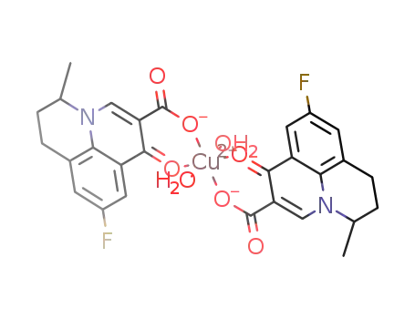 Cu(II)(7-fluoro-12-methyl-4-oxo-1-azatricyclo[7.3.1.0(5,13)]trideca-2,5,7,9(13)-tetraene-3-carboxylate)2(H2O)2