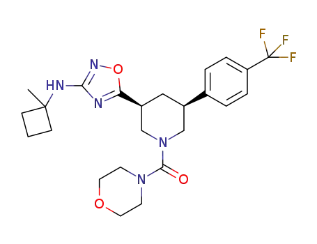 cis (3-{3-[(1-methylcyclobutyl)amino]-1,2,4-oxadiazol-5-yl}-5-[4-(trifluoromethyl)phenyl]piperidin-1-yl)(morpholin-4-yl)methanone