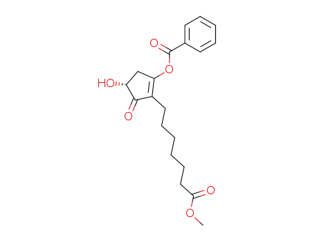 Molecular Structure of 41138-65-2 (1-Cyclopentene-1-heptanoic acid, 2-(benzoyloxy)-4-hydroxy-5-oxo-,
methyl ester, (R)-)