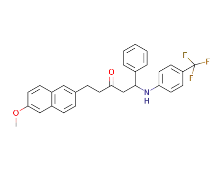5-(6-methoxynaphthalen-2-yl)-1-phenyl-1-(4-(trifluoromethyl)phenylamino)pentan-3-one