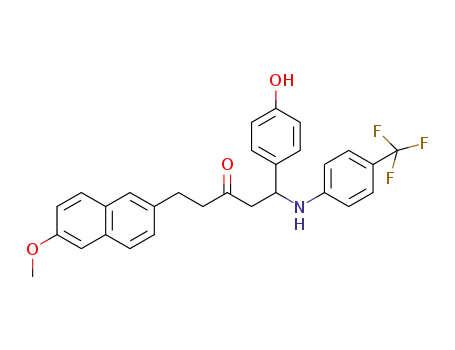 1-(4-hydroxyphenyl)-5-(6-methoxynaphthalen-2-yl)-1-(4-(trifluoromethyl)phenylamino)pentan-3-one