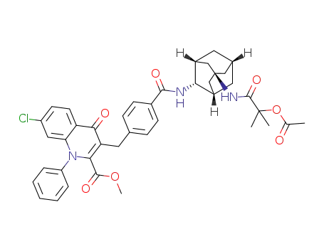 3-{4-[(1S,2S,3R,5S,7S)-5-(2-acetoxy-2-methyl-propionylamino)-adamantan-2-ylcarbamoyl]-benzyl}-7-chloro-4-oxo-1-phenyl-1,4-dihydro-quinoline-2-carboxylic acid methyl ester