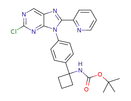 tert-butyl 1-(4-(2-chloro-8-(pyridin-2-yl)-9H-purin-9-yl)phenyl)cyclobutylcarbamate