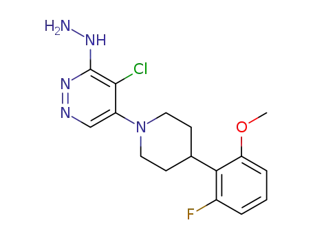 4-chloro-5-(4-(2-fluoro-6-methoxyphenyl)piperidin-1-yl)-3-hydrazinylpyridazine