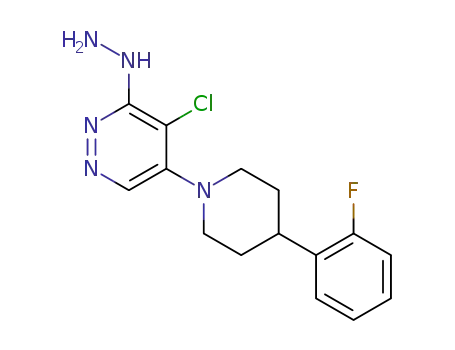 4-chloro-5-(4-(2-fluorophenyl)piperidin-1-yl)-3-hydrazinylpyridazine