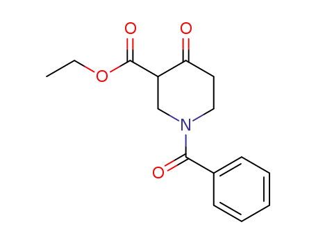Molecular Structure of 4451-86-9 (3-Piperidinecarboxylic acid, 1-benzoyl-4-oxo-, ethyl ester)