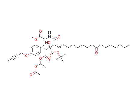 1-tert-butyl 4-(1-acetoxyethyl) (S)-2-{(E)-(S)-1-[(S)-2-(4-but-2-ynyloxyphenyl)-1-methoxycarbonyl-ethylcarbamoyl]-10-oxo-heptadec-2-enyl}-2-hydroxy-succinate