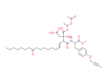 1-(1-acetoxy-ethyl) (S)-2-{(E)-(S)-1-[(S)-2-(4-but-2-ynyloxy-phenyl)-1-methoxycarbonyl-ethylcarbamoyl]-10-oxo-heptadec-2-enyl}-2-hydroxy-succinate