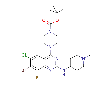 tert-butyl 4-(7-bromo-6-chloro-8-fluoro-2-((1-methylpiperidin-yl)amino)quinazolin-4-yl)piperazine-1-carboxylate