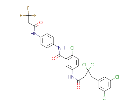 trans-2-chloro-5-(2,2-dichloro-3-(3,5-dichlorophenyl)cyclopropane-1-carboxamido)-N-(4-(3,3,3-trifluoropropanamido)phenyl)benzamide