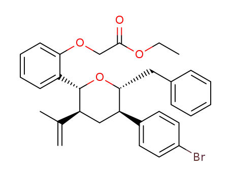 ethyl 2-{2-[(2R,3S,5R,6R)-6-benzyl-5-(4-bromophenyl)-3-(prop-1-en-2-yl)tetrahydro-2H-pyran-2-yl]phenoxy}acetate