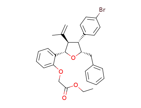 ethyl 2-{2-[rel-(2S,3R,4R,5S)-5-benzyl-4-(4-bromophenyl)-3-(prop-1-en-2-yl)tetrahydrofuran-2-yl]phenoxy}acetate
