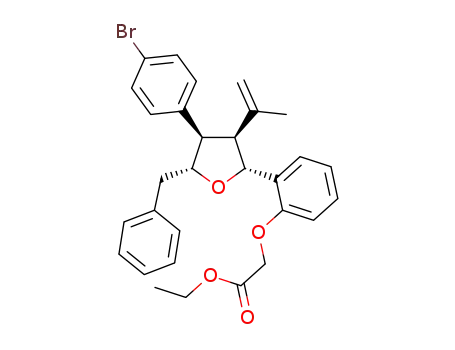 ethyl 2-{2-[rel-(2S,3R,4S,5S)-5-benzyl-4-(4-bromophenyl)-3-(prop-1-en-2-yl)tetrahydrofuran-2-yl]phenoxy}acetate