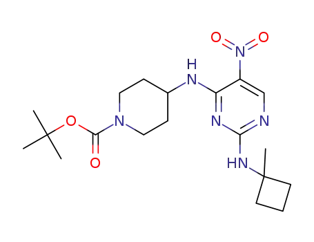 tert-butyl 4-((2-((1-methylcyclobutyl)amino)-5-nitropyrimidin-4-yl)amino)piperidine-1-carboxylate