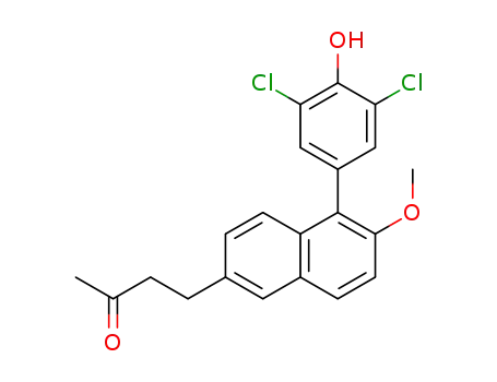 4-(5-(3,5-dichloro-4-hydroxyphenyl)-6-methoxynaphthalen-2-yl)butan-2-one